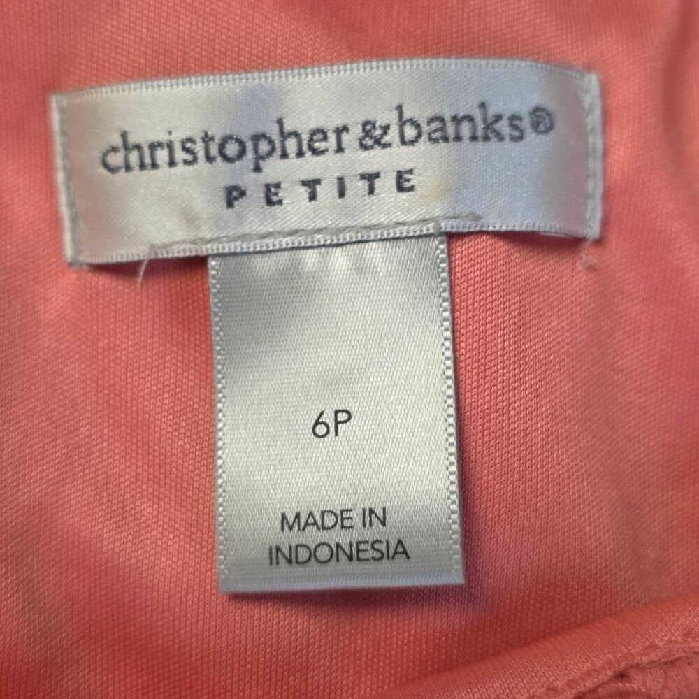 Christopher & Banks 6P Coral Floral Maxi Dress Petite - Picture 6 of 8